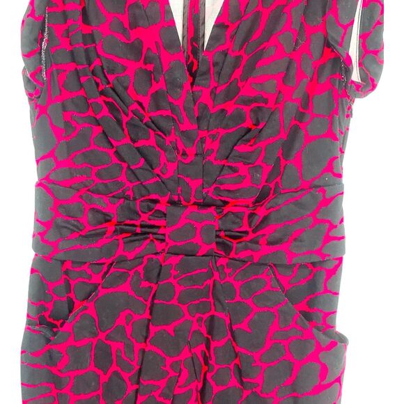 ARK & CO Women’s Hot Pink Leopard Print V-NECK SLEEVELESS DRESS SZ Small S - Picture 2 of 7